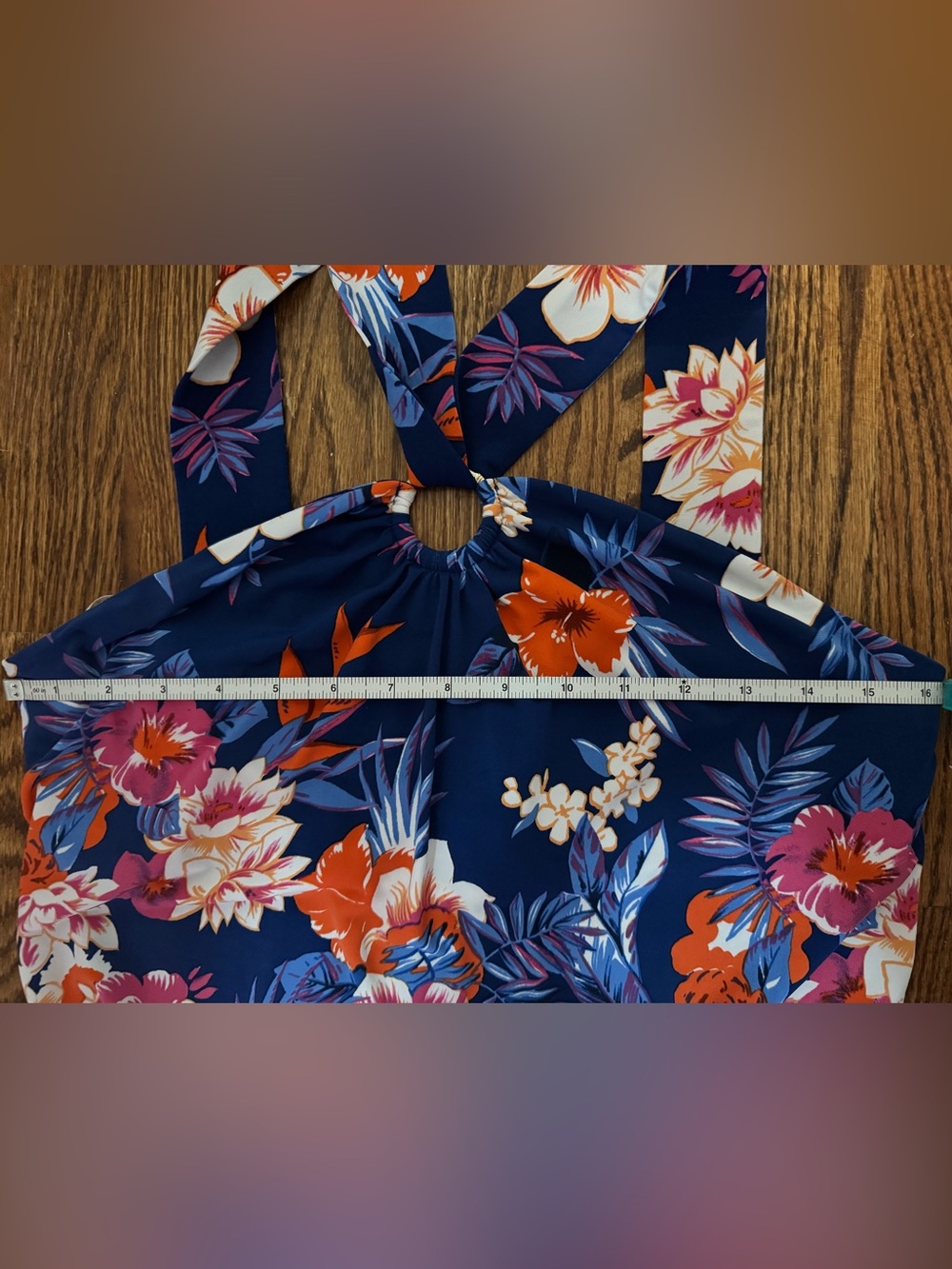 Tommy Bahama Navy Floral Maxi Dress with Pink and Orange Blooms - Picture 7 of 8